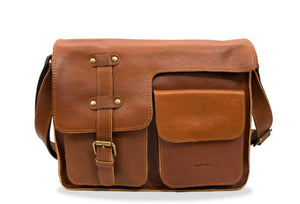 Huila Chestnut Leather Satchel Bag