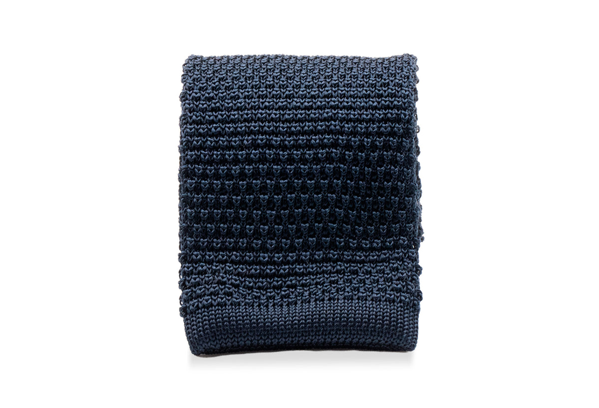 The Silk Knitted Tie - Navy
