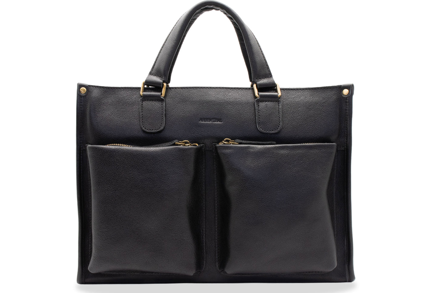 Piedras Black Leather Messenger Bag