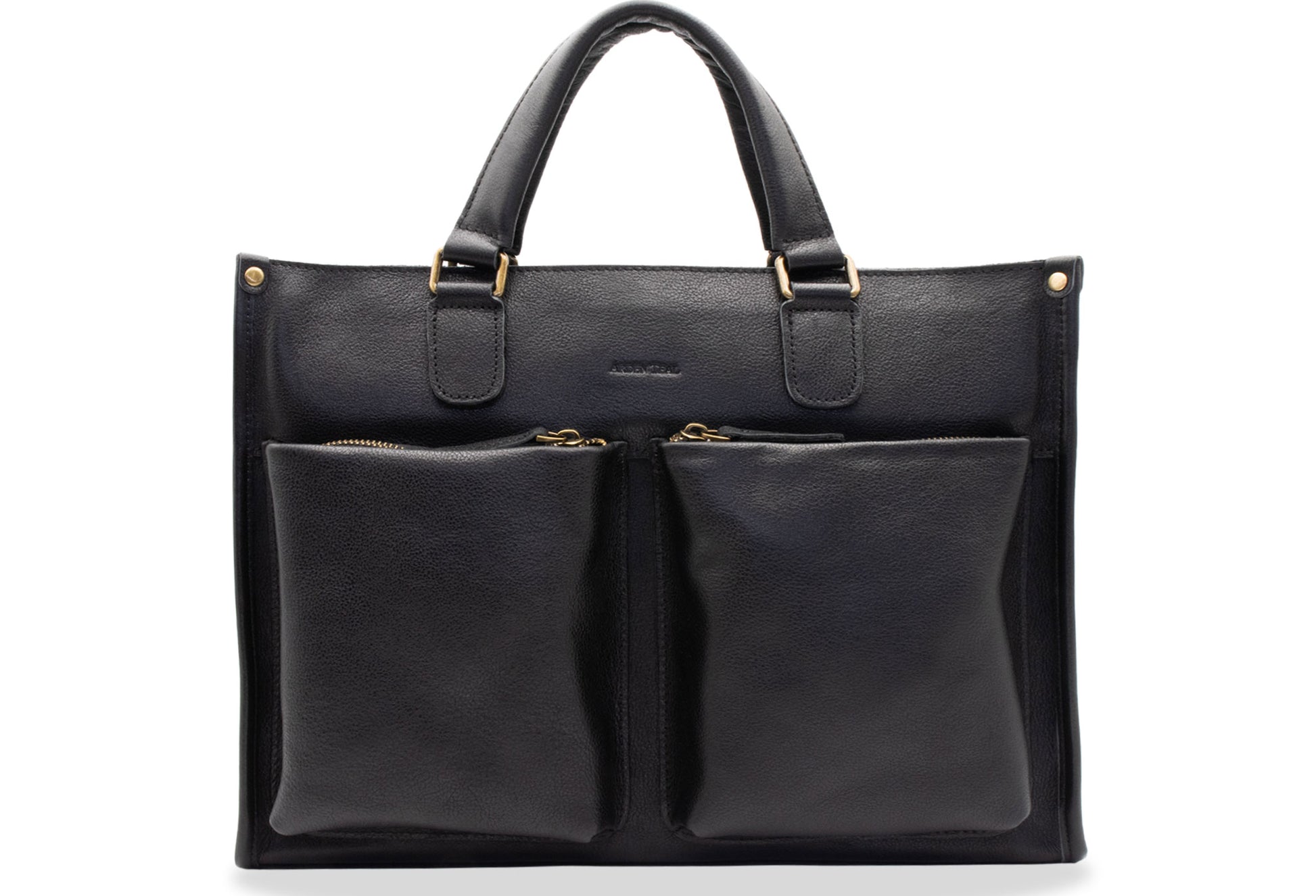 Piedras Black Leather Messenger Bag