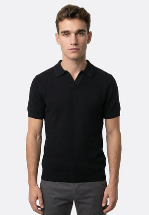 The Organic Knitted Polo - Black