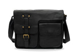 Huila Black Leather Satchel Bag