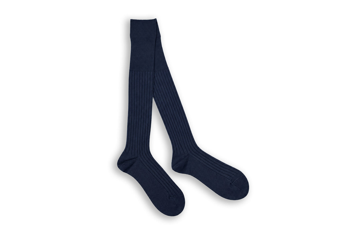 Aires Over The Calf Supima Cotton  Socks - Navy