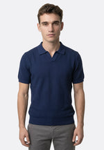 The Organic Knitted Polo - Navy