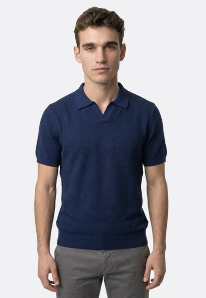 The Organic Knitted Polo - Navy