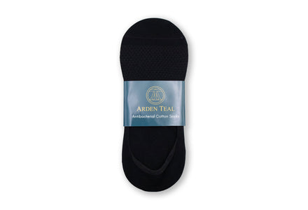 Aires Premium Cotton Anti-Bacterial Hidden Socks - Black