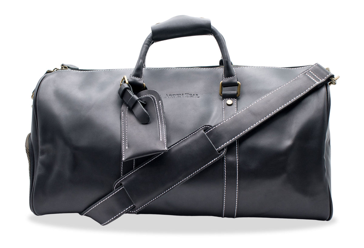 Bogota Black Vintage Leather Duffle