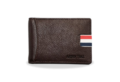 Dinero Walnut Money Clip Leather Wallet