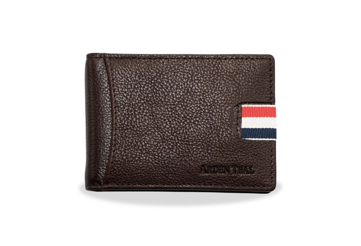 Dinero Walnut Money Clip Leather Wallet