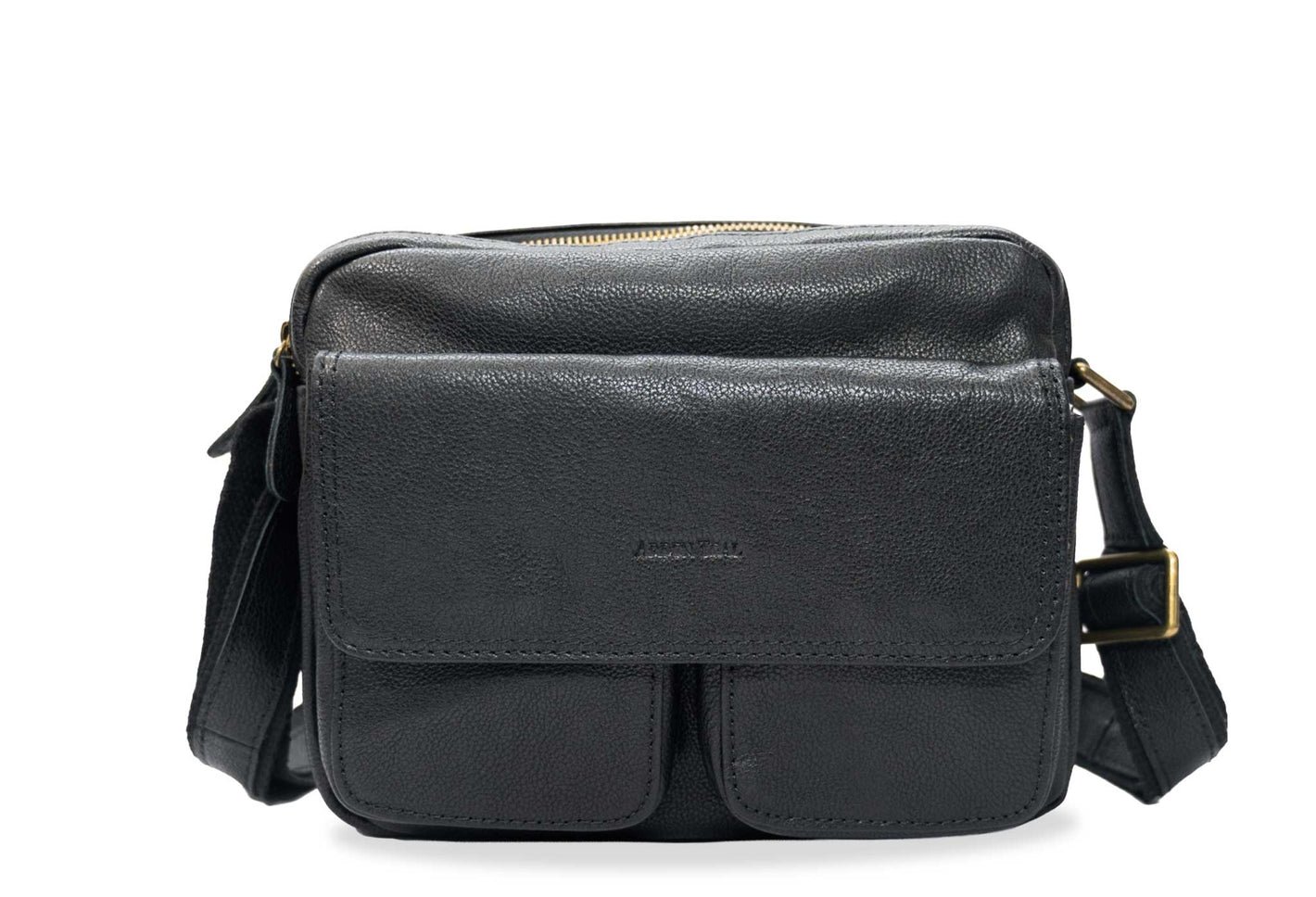 Caldas Black Leather Crossbody Bag