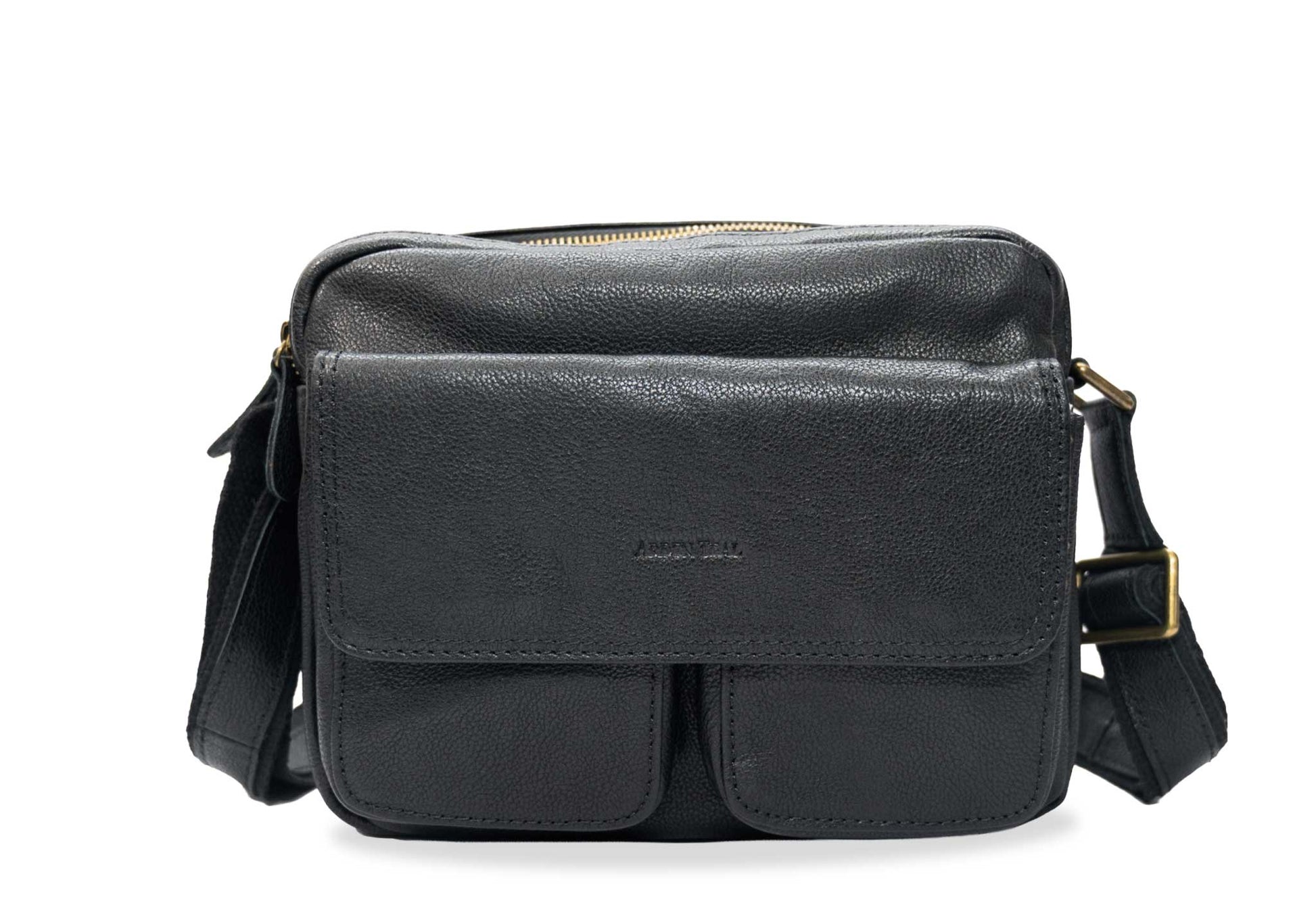 Caldas Black Leather Crossbody Bag