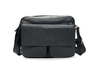 Caldas Black Leather Crossbody Bag