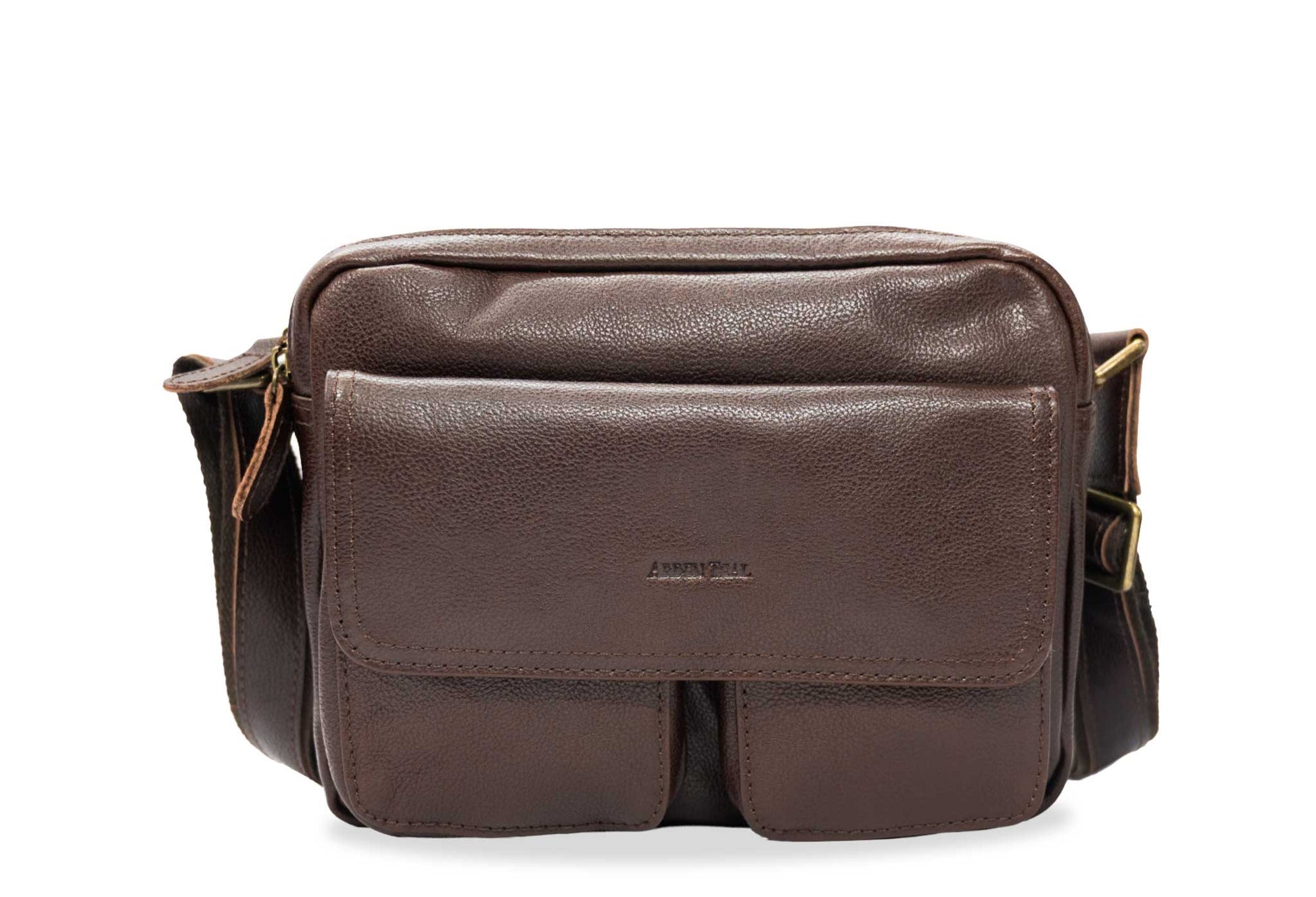 Caldas Walnut Leather Crossbody Bag