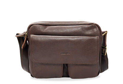 Caldas Walnut Leather Crossbody Bag