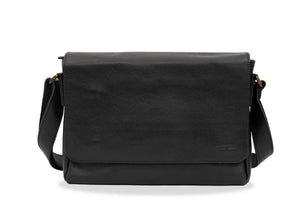 Salento Black Leather Crossbody Bag