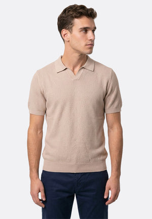 The Organic Knitted Polo - Tan