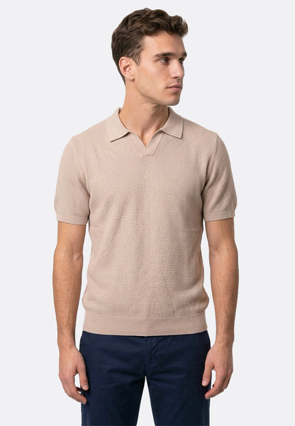 The Organic Knitted Polo - Tan