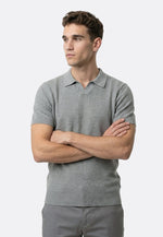 The Organic Knitted Polo - Grey