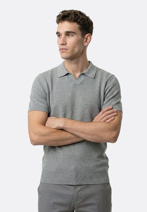 The Organic Knitted Polo - Grey