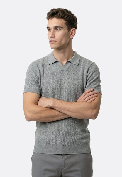 The Organic Knitted Polo - Grey