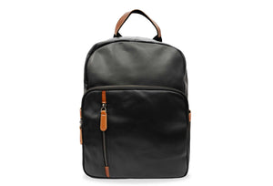 Viento Black Leather Backpack