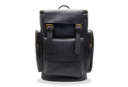 Rovira Black Leather Backpack