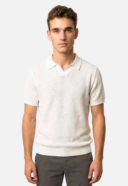 The Organic Knitted Polo - Off White
