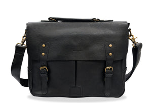 Covenas Black Leather Satchel Bag
