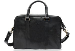 Medellin Black Leather Messenger Bag