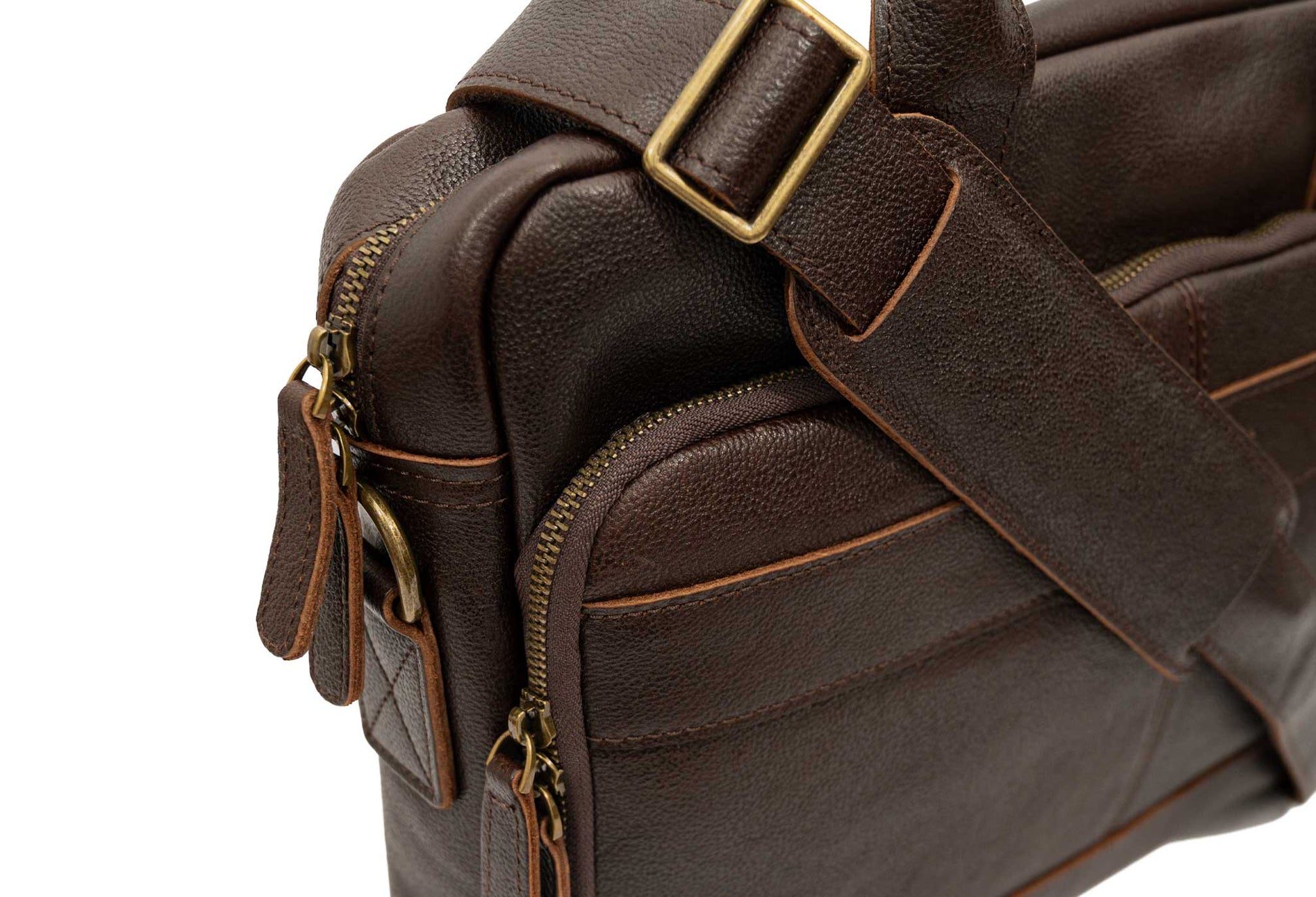 Avenida Walnut Leather Messenger Bag