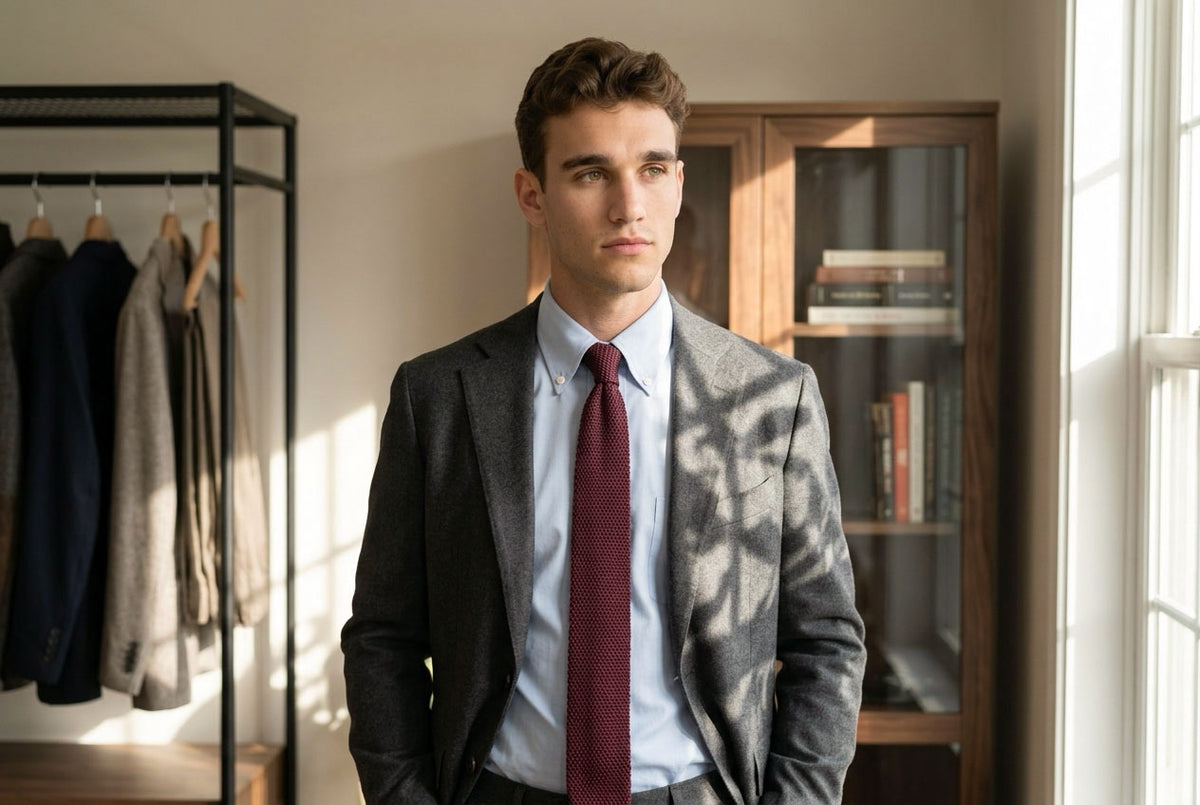 The Silk Knitted Tie - Maroon