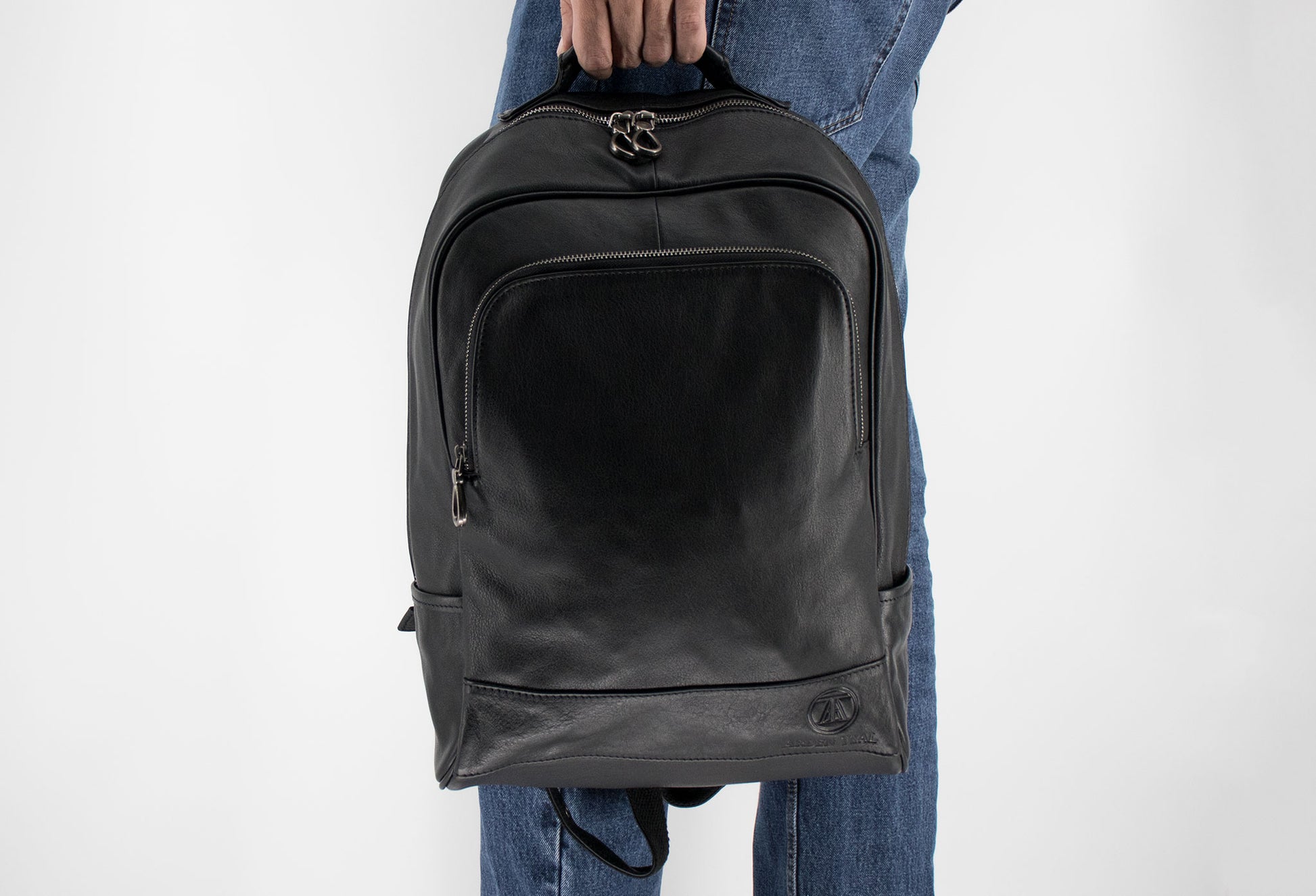 Sevilla Black Leather Backpack