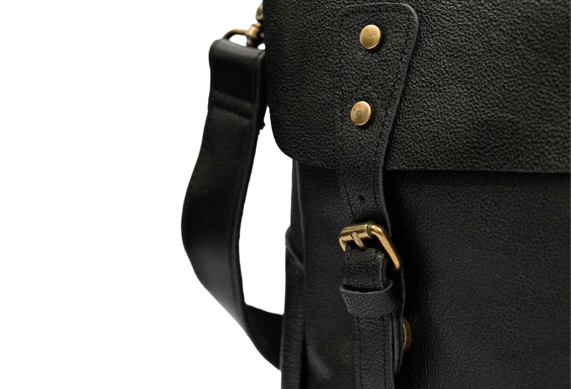 Covenas Black Leather Satchel Bag