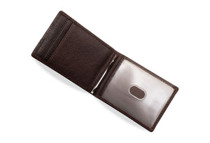 Dinero Walnut Money Clip Leather Wallet
