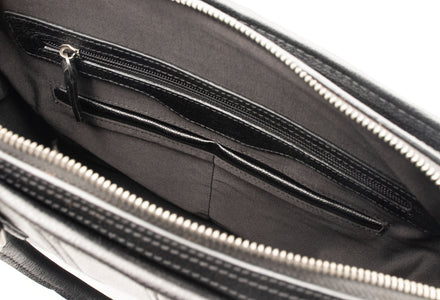 Envigado Black Leather Messenger Bag