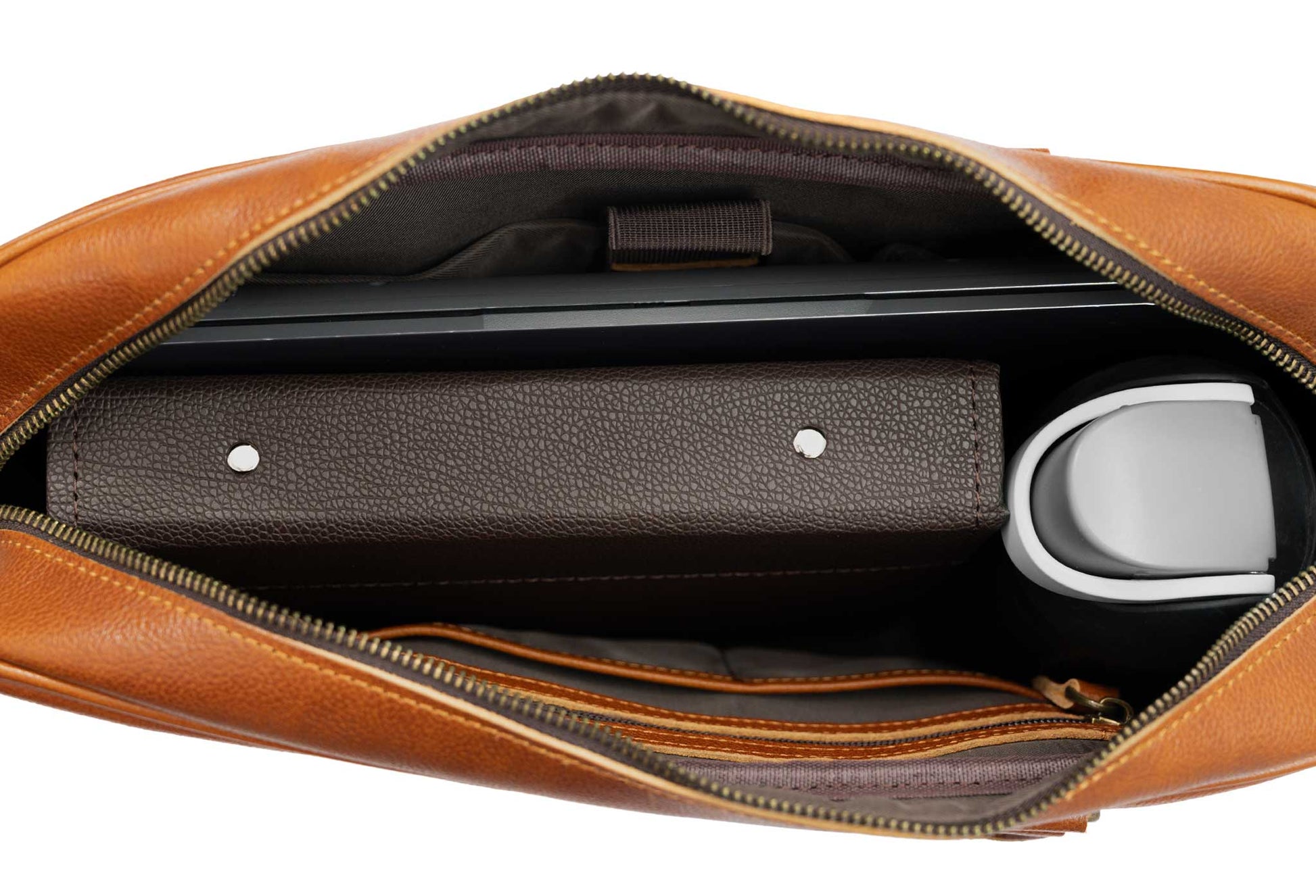 Medellin Chestnut Leather Messenger Bag