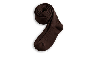 Aires Over The Calf Supima Cotton  Socks - Brown