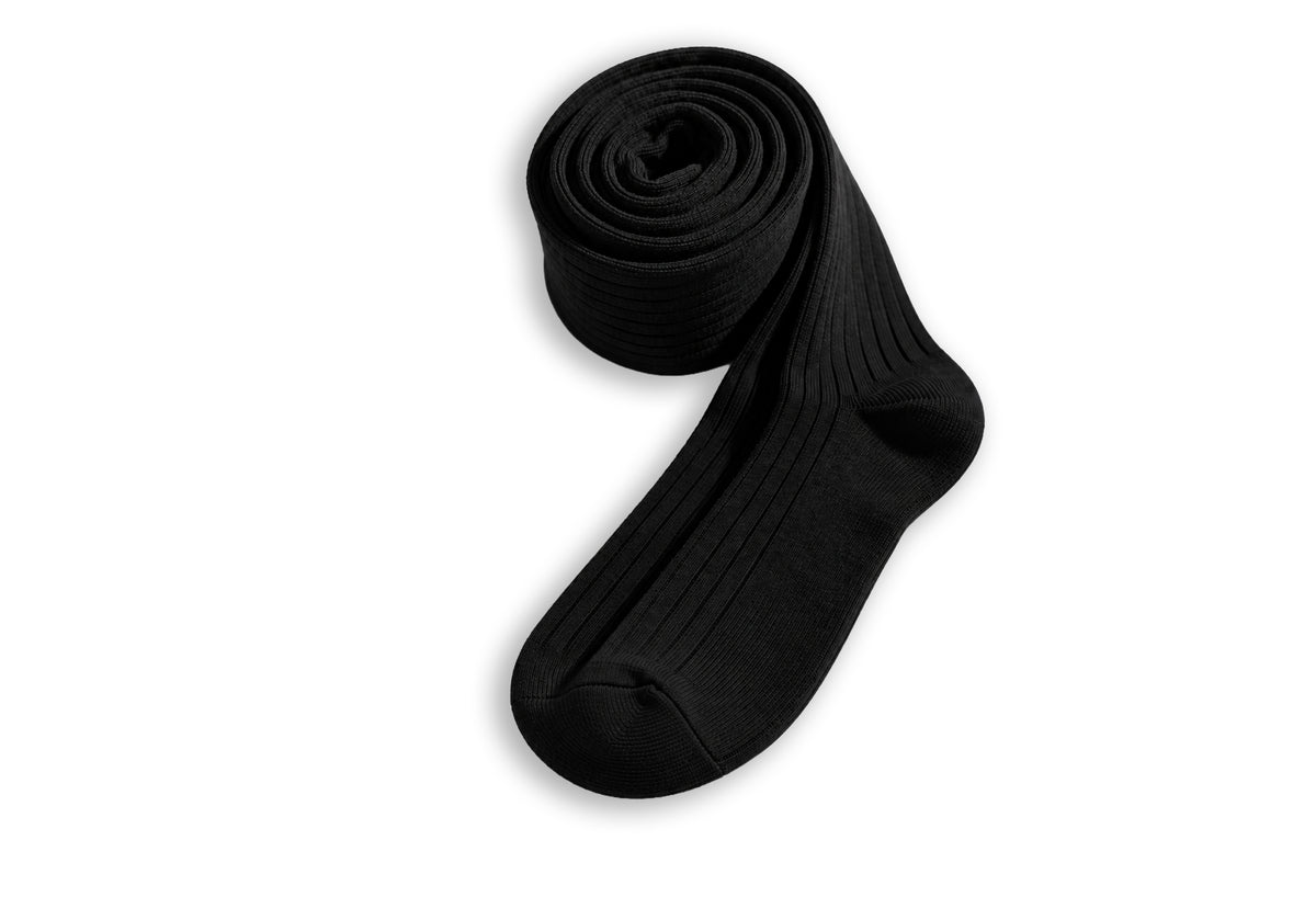 Aires Over The Calf Supima Cotton  Socks - Black