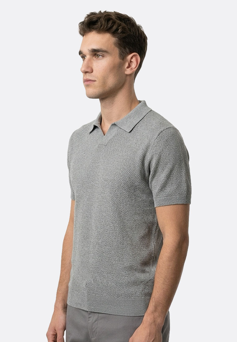 The Organic Knitted Polo - Grey