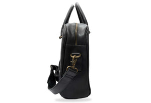 Medellin Black Leather Messenger Bag