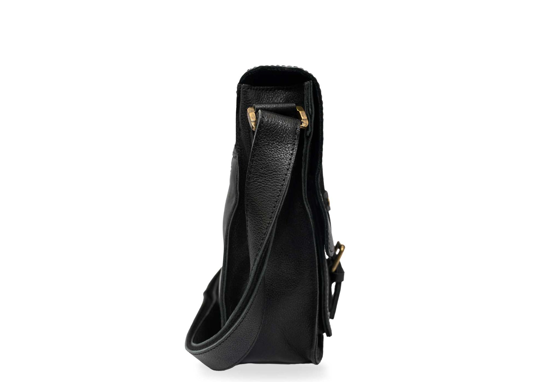 Huila Black Leather Satchel Bag