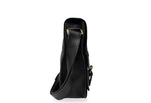 Huila Black Leather Satchel Bag
