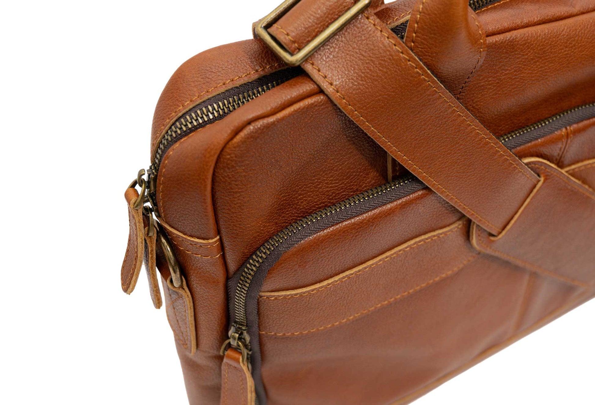 Avenida Chestnut Leather Messenger Bag