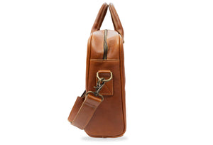Medellin Chestnut Leather Messenger Bag