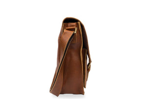 Huila Chestnut Leather Satchel Bag