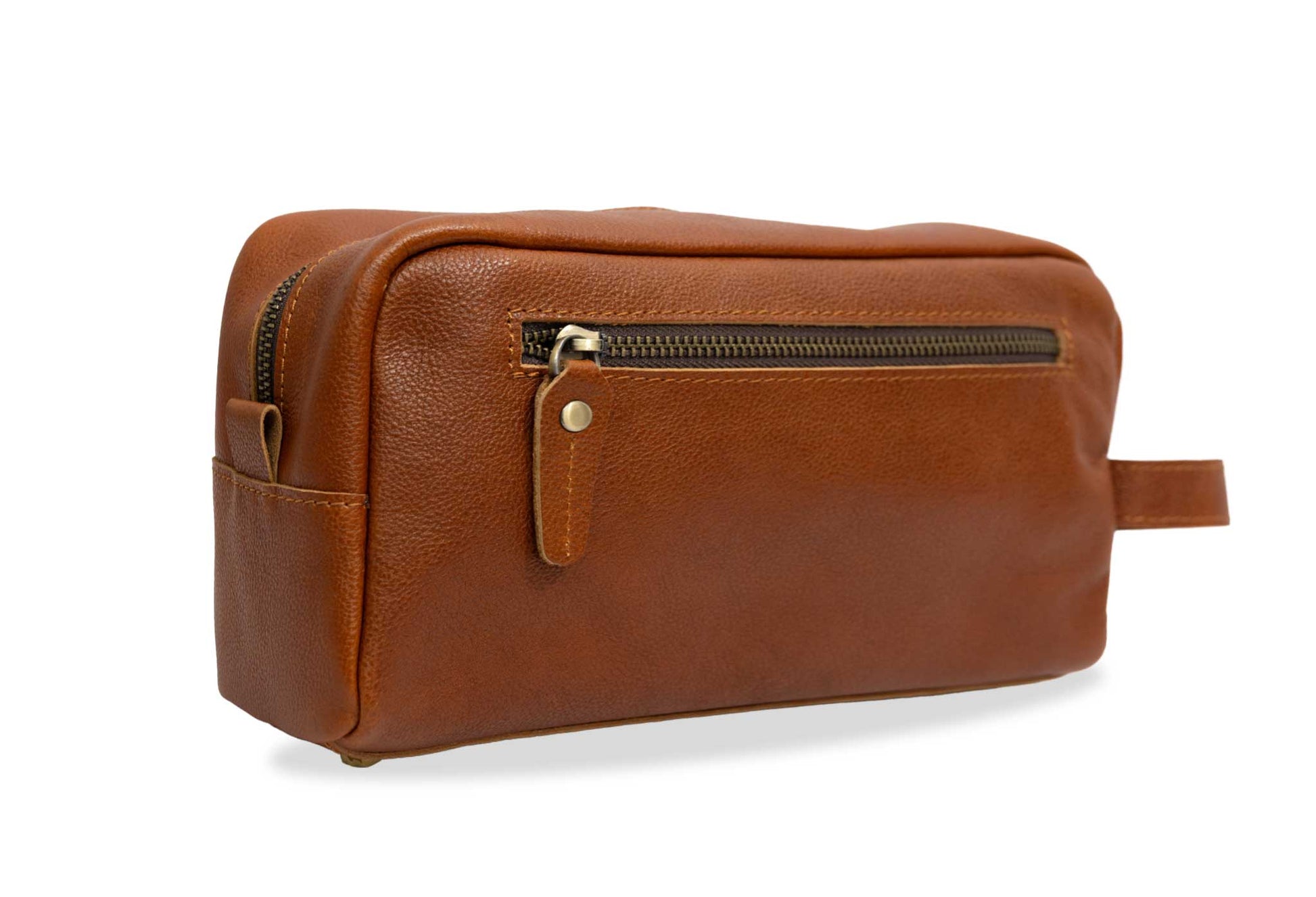 Raquira Chestnut Leather Toiletry Bag