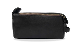 Esterla Black Leather Toiletry Bag
