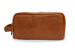 Raquira Chestnut Leather Toiletry Bag
