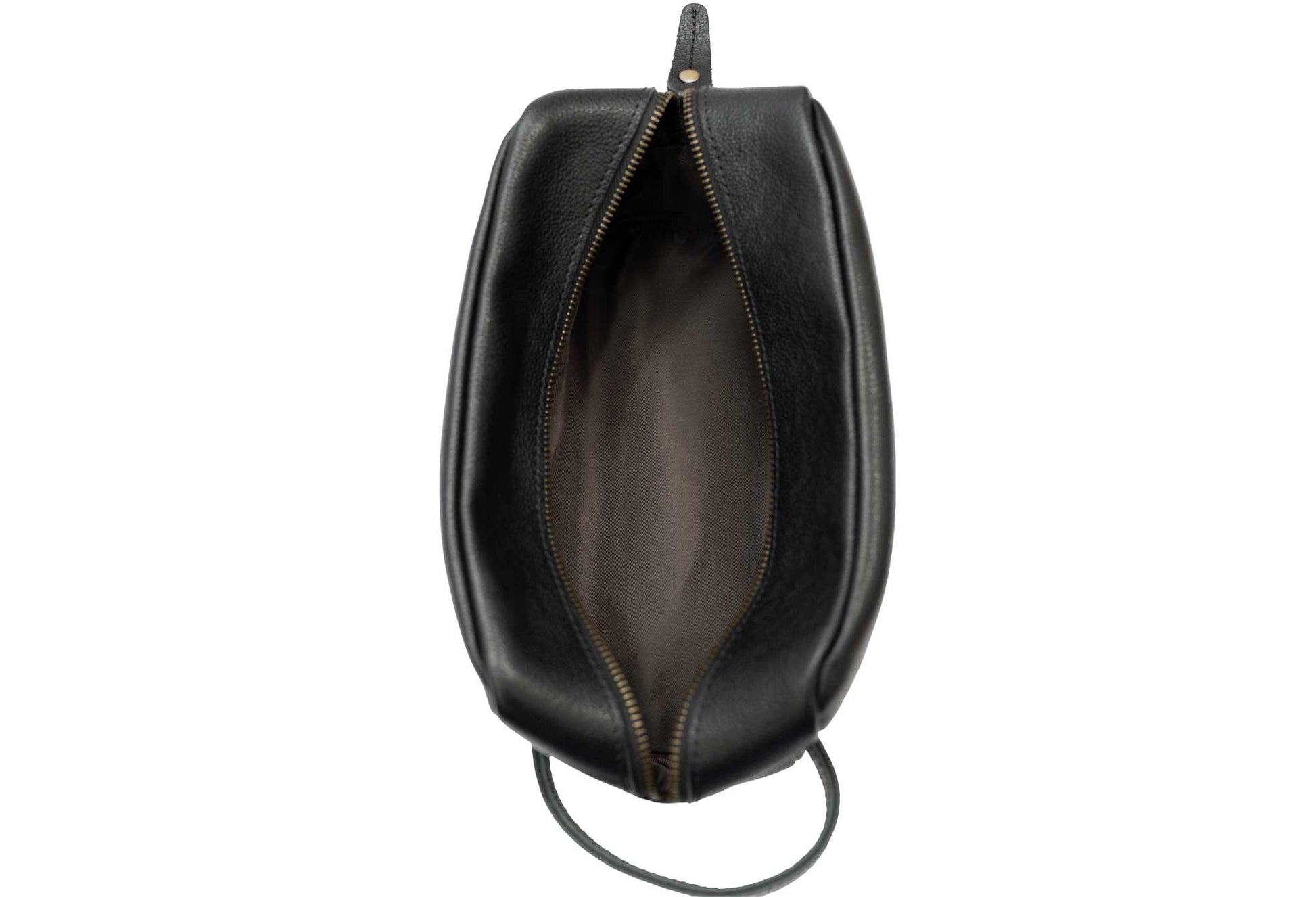 Raquira Black Leather Toiletry Bag