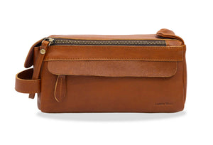 Esterla Chestnut Leather Toiletry Bag